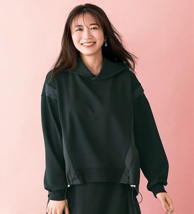 BELLUNA（ベルーナ）の「【ＳＭＡＲＴ　ＥＣＯ　ＪＥＲＳＥＹ】異素材切替フーディープルオーバー（カットソー）」