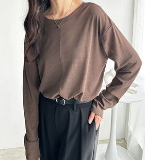 GeeRA（ジーラ）の「着回し自在！スラブシアートップス（カットソー）」｜ブラウン