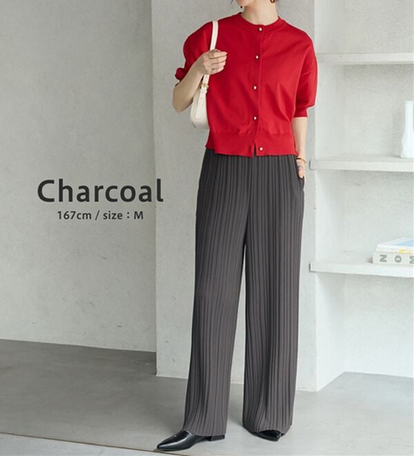 GeeRA（ジーラ）の「セルフカットセミワイドプリーツパンツ（フルレングスパンツ）」｜詳細画像