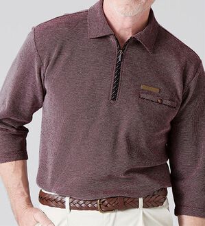 「【２色組】清凉ミックス調ジップアップポロシャツ（メンズシャツ）」｜詳細画像