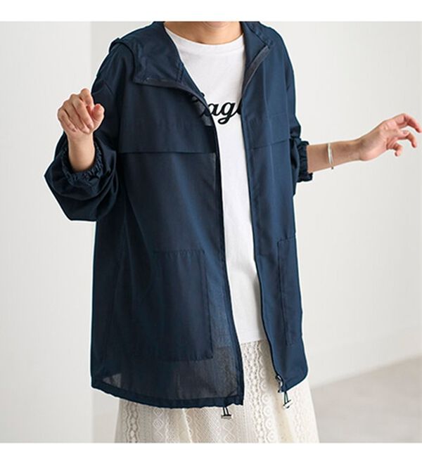 BELLUNA（ベルーナ）の「シアー素材ポケッタブルパーカー（パーカー）」｜詳細画像