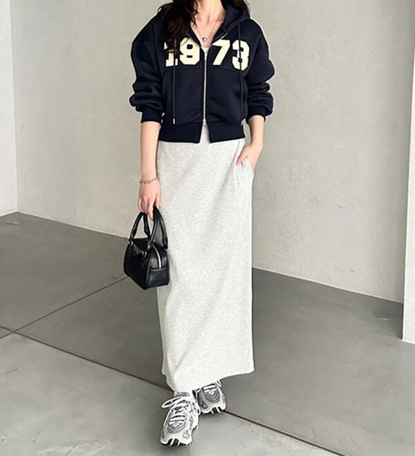 GeeRA（ジーラ）の「【着回し力◎】楽ちんすっきり見え！リブロングスカート（ロングスカート）」｜詳細画像