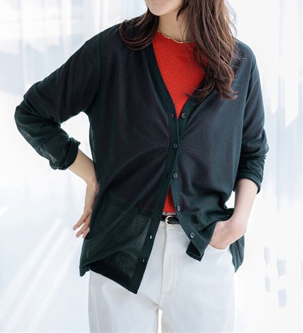 BELLUNA（ベルーナ）の「持ち運びに便利！ＵＶ対策シアーカーディガン（その他カーディガン）」｜詳細画像