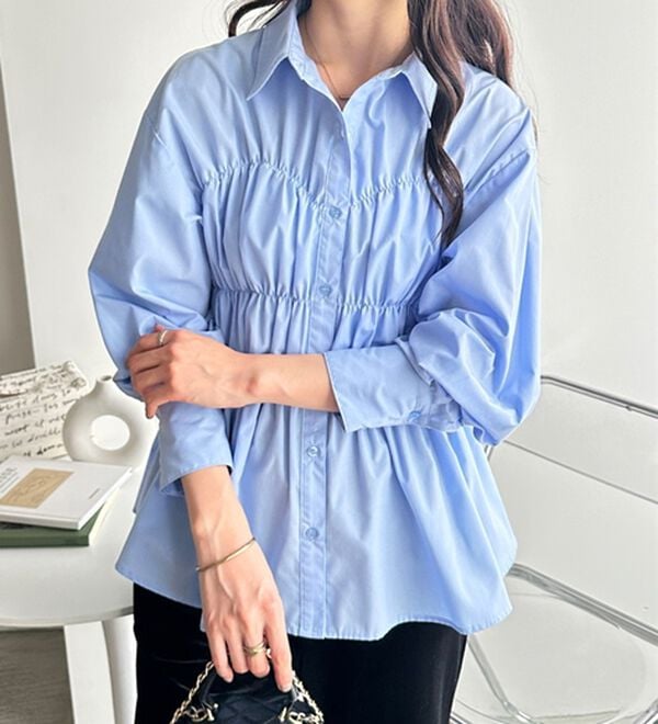 GeeRA（ジーラ）の「シャーリングビスチェデザインシャツ（シャツ）」｜詳細画像