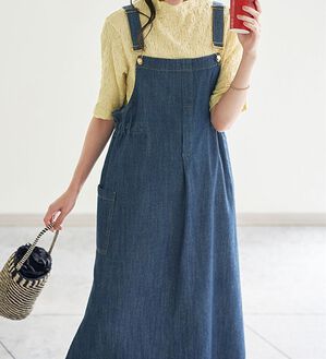 BELLUNA（ベルーナ）の「大人のデニム素材サロペット（ジャンパースカート）」｜詳細画像