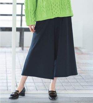 RANAN（ラナン）の「裏起毛ガウチョパンツ　クロップド（フルレングスパンツ）」｜ブラック