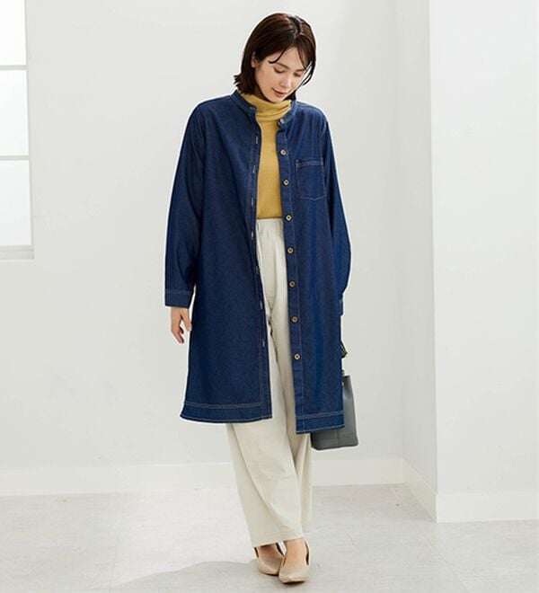 BELLUNA（ベルーナ）の「デニム素材ボタン使いジャケットワンピース（その他ワンピース）」｜詳細画像