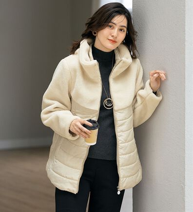 ルフラン（ルフラン）の「上品ボア切替デザインコート（ハーフコート）」