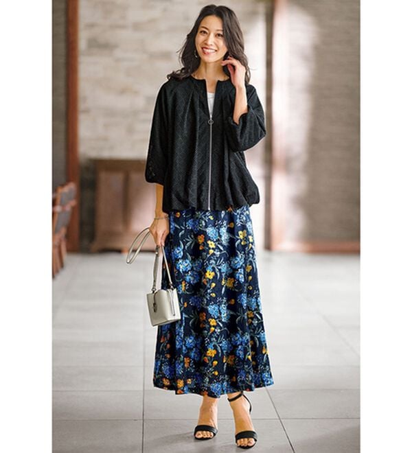 BELLUNA（ベルーナ）の「幾何柄レースバルーンシルエットブルゾン（その他ジャケット）」｜詳細画像