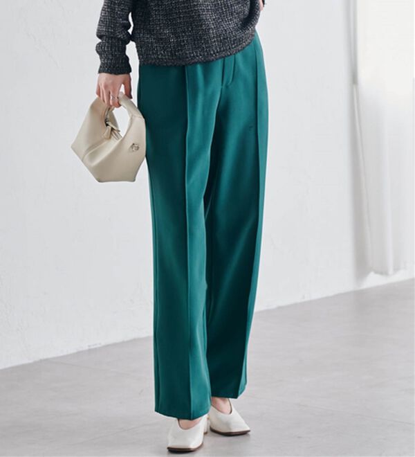 RANAN（ラナン）の「裏起毛美脚シルエットピンタックワイドパンツ（フルレングスパンツ）」｜詳細画像