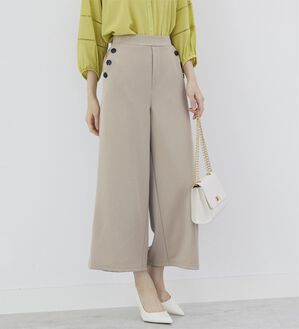BELLUNA（ベルーナ）の「ジョーゼット素材釦使いワイドパンツ（その他パンツ）」｜詳細画像