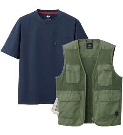 「＜ダンロップ・リファインド＞まるごとメッシュ！ベスト＆Ｔシャツセット（メンズベスト）」