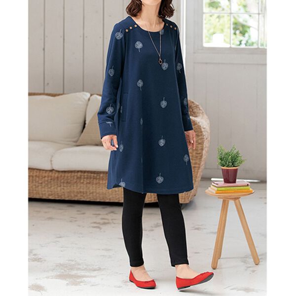 2色組】レギンス付草木柄ワンピチュニック＜アネリン