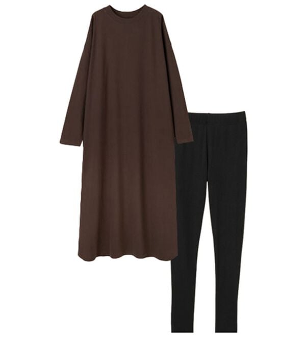 RANAN（ラナン）の「【レギンス付】＜ＢＣ＞綿１００％オーバーシルエットワンピース（その他ワンピース）」｜詳細画像