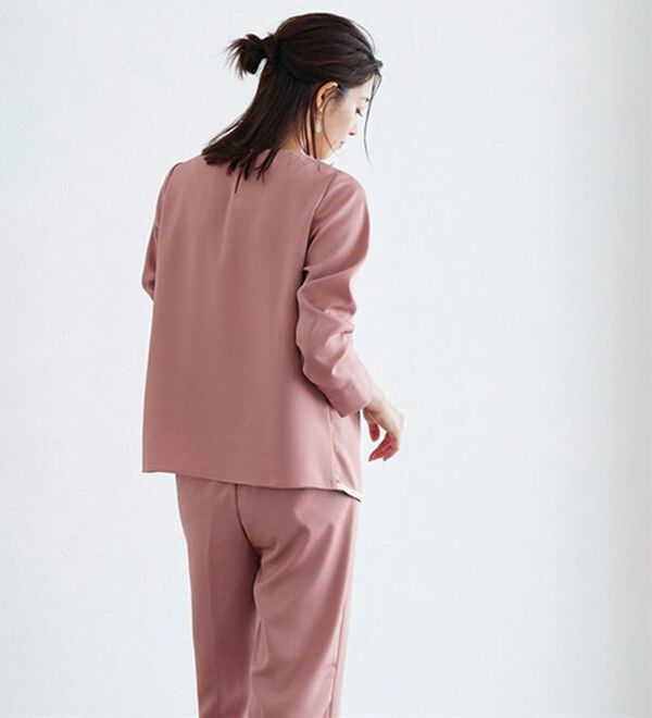 Pierrot（ピエロ）の「ラインデザインラップブラウス（ブラウス）」｜詳細画像