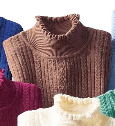 ルフラン（ルフラン）の「お手入れラクなウール混あったかニット（ニット・セーター）」