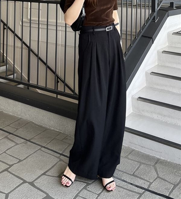 GeeRA（ジーラ）の「ハイウエストスラックスパンツ（ワイドパンツ・ガウチョ）」｜詳細画像