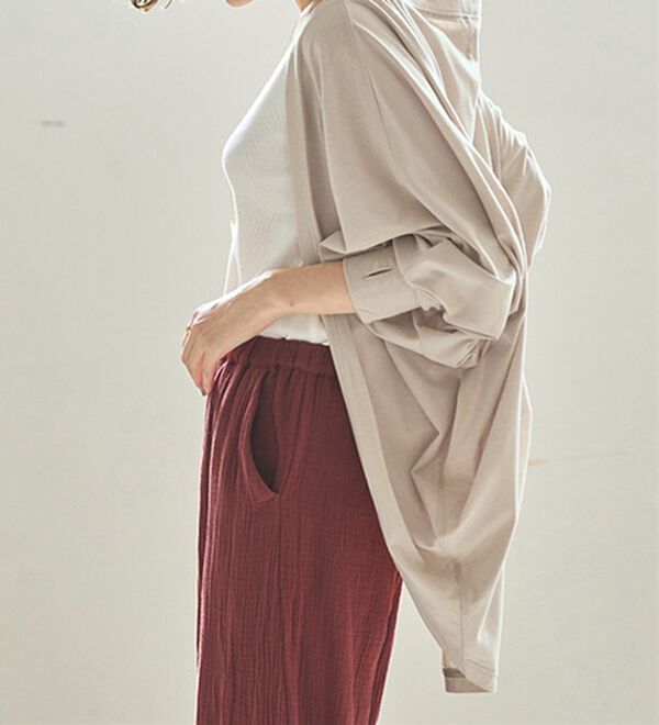 GeeRA（ジーラ）の「接触冷感！ドルマンカットソーカーディガン（ニットカーディガン）」｜詳細画像