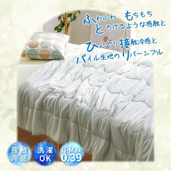 iellio（イエリオ）の「ひんやりッチ　リバーシブル冷感とろける肌掛布団＜ブランケット・夏用掛布団＞（掛布団）」｜詳細画像