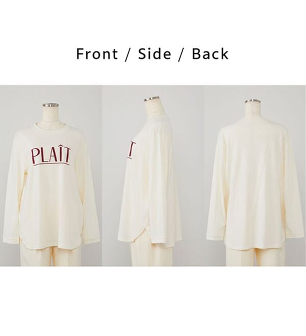 BELLUNA（ベルーナ）の「綿１００％素材フロッキーロゴ長袖Ｔシャツ（Tシャツ）」｜詳細画像