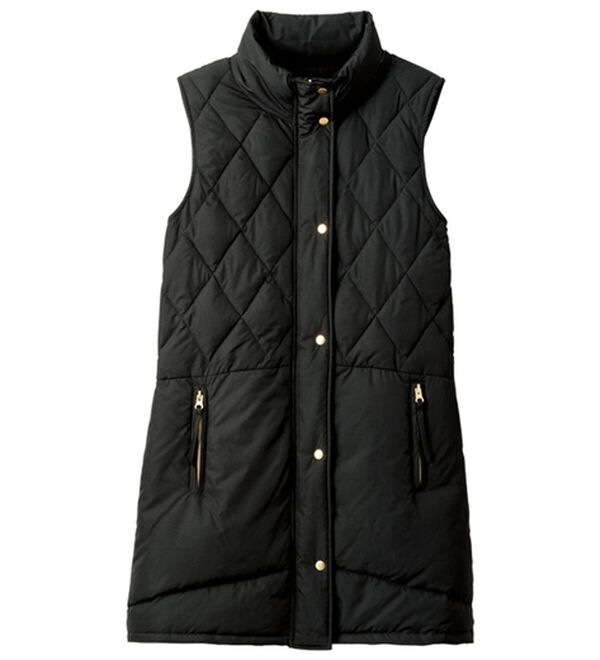 VINNO（ヴィノ）の「ハイブリッドダウン切替デザインベスト（ベスト）」｜黒