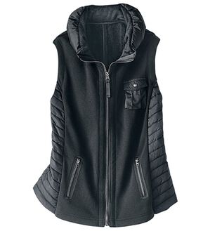 BELLUNA（ベルーナ）の「中わた切替あったかベスト（中わたコート・ベスト）」｜ブラック