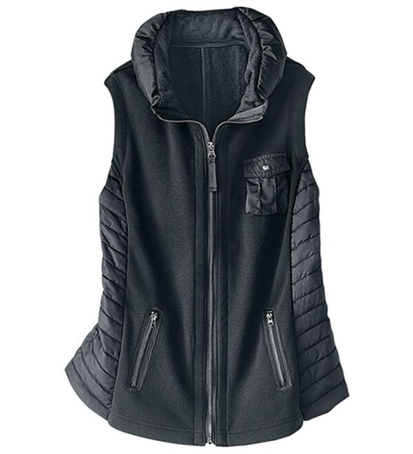 BELLUNA（ベルーナ）の「中わた切替あったかベスト（中わたコート・ベスト）」｜ブラック