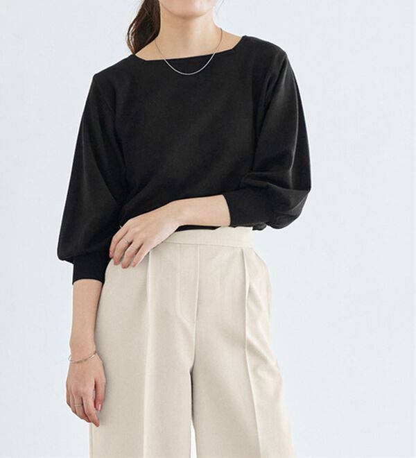 Pierrot（ピエロ）の「【選べるネック】シルクタッチバルーンニット（ニット・セーター）」｜詳細画像