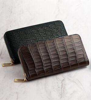 「お買い得！！クロコダイル革　長財布（メンズ財布・パスケース）」｜詳細画像