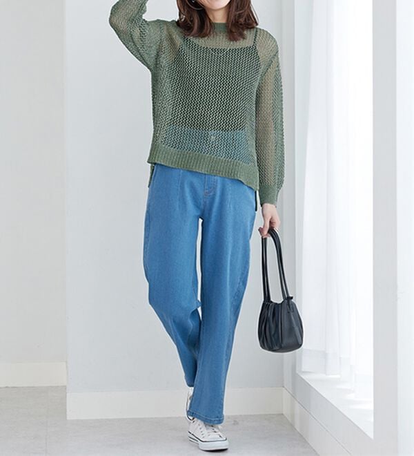 BELLUNA（ベルーナ）の「ラメメッシュニットプルオーバー（ニット・セーター）」｜詳細画像