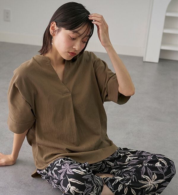 BELLUNA（ベルーナ）の「綿１００％楊柳素材ドルマンチュニック（チュニック）」｜詳細画像