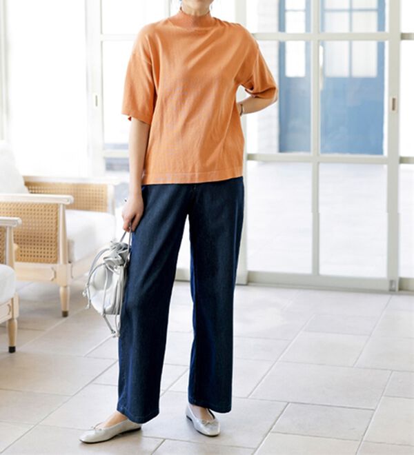 BELLUNA（ベルーナ）の「【チラシ掲載】新感覚！メッシュデニムワイドパンツ（フルレングスパンツ）」｜詳細画像