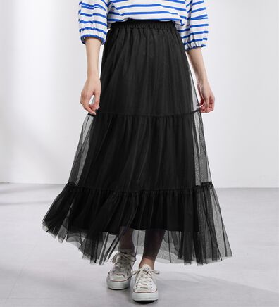 Viola e Viola（ヴィオラ エ ヴィオラ）の「裾切替チュールスカート（ロングスカート）」