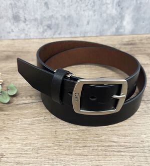 「【EDWIN】日本製紳士 牛革ギャリソン35ベルト（メンズベルト）」｜ブラック