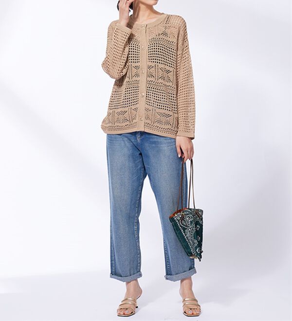 BELLUNA（ベルーナ）の「透かし編ニットカーディガン（ニットカーディガン）」｜詳細画像