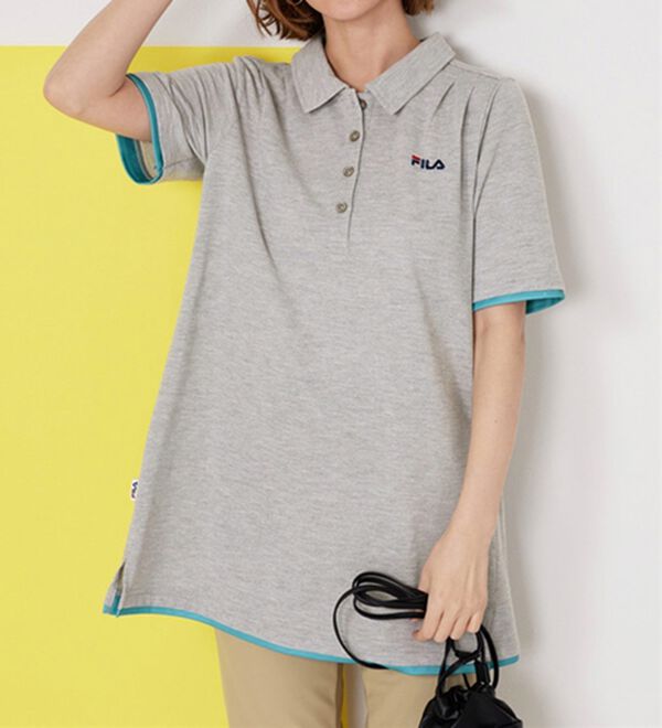 BELLUNA（ベルーナ）の「＜ＦＩＬＡ＞ひんやり！タック使い配色ポロチュニック（ポロシャツ）」｜詳細画像