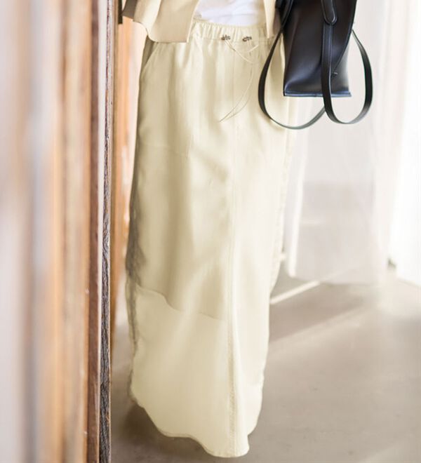 RANAN（ラナン）の「シアー素材ドロストカーゴスカート（ロングスカート）」｜詳細画像