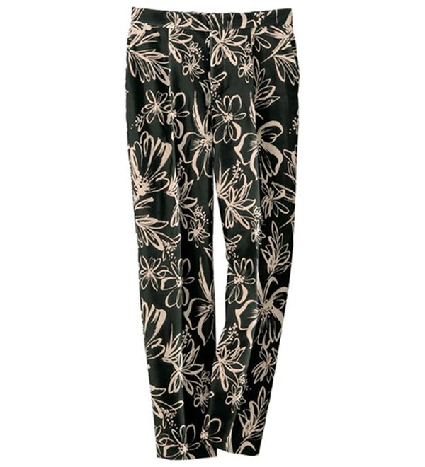 VINNO（ヴィノ）の「花柄ジャカードパンツ（フルレングスパンツ）」｜ブラック