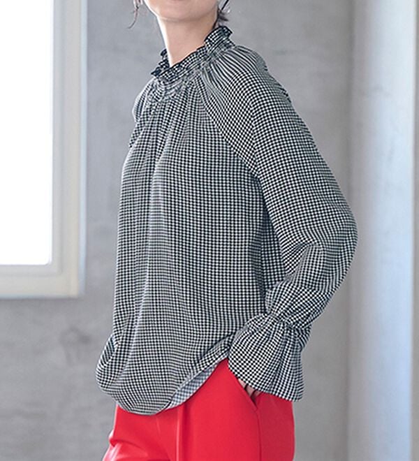 RANAN（ラナン）の「シャーリングハイネックキャンディーブラウス（ブラウス）」｜詳細画像