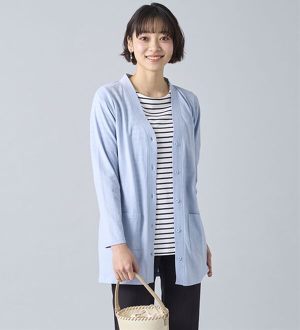 BELLUNA（ベルーナ）の「強撚綿１００％ベーシックカーディガン（その他カーディガン）」｜詳細画像