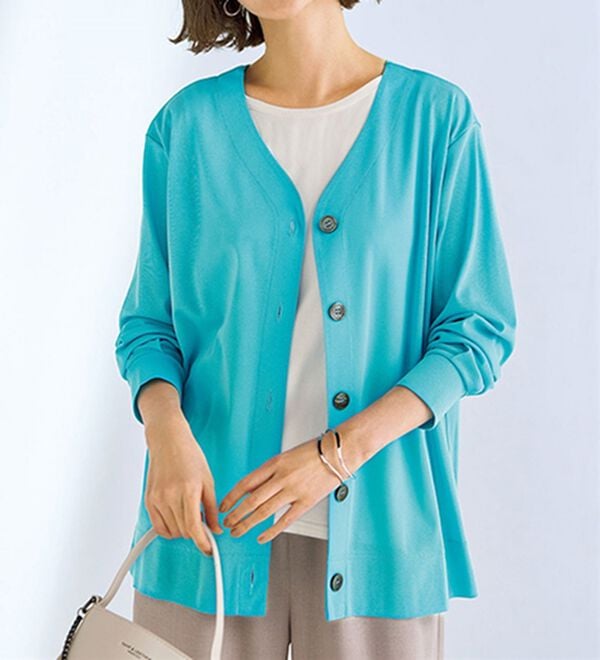 BELLUNA（ベルーナ）の「【UNDOVE】＜日本製＞マルチ機能２ＷＡＹカーディガン（その他カーディガン）」｜サックスブルー