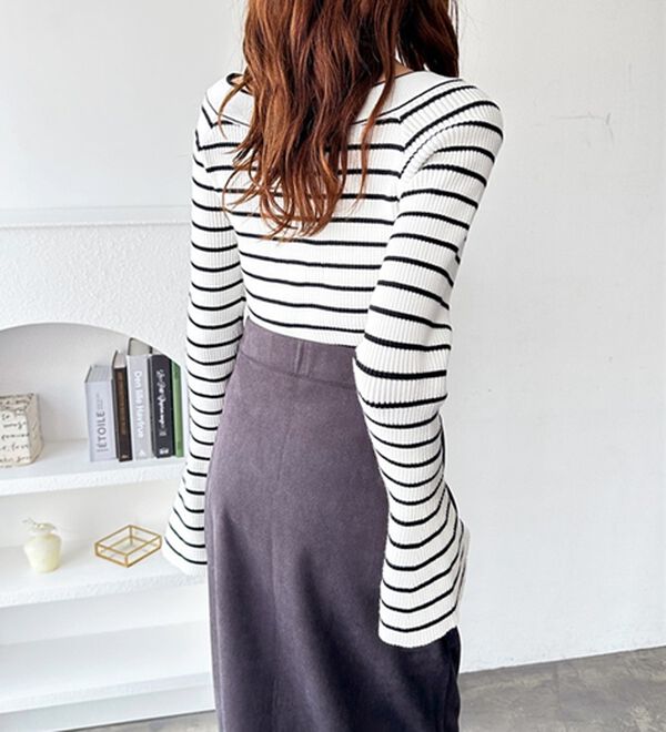 GeeRA（ジーラ）の「バレエネックフレアスリーブニット（ニット・セーター）」｜詳細画像