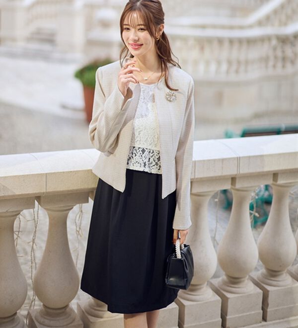 GeeRA（ジーラ）の「【入卒式/セレモニー】ツイード着回し５点セットスーツ　２ジャケット＆パンツ＆ワンピ（その他スーツ）」｜詳細画像