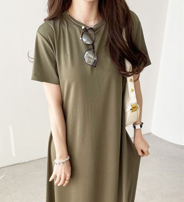 GeeRA（ジーラ）の「【接触冷感】フレアーシルエットロングワンピース（ロングワンピース）」｜詳細画像