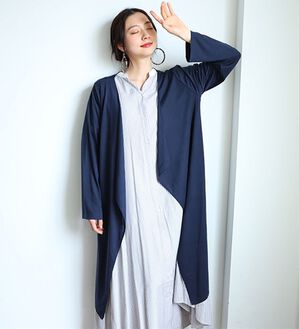 A HAPPY MARILYN（アハッピーマリリン）の「【Ｍ～８Ｌ】サイズ追加！！ＵＶカット 長袖 トッパー カーディガン（ニットカーディガン）」｜ネイビー