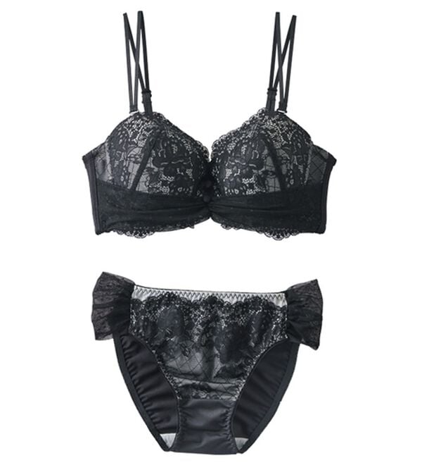 「＜ストラップレス＞まる胸メイクのちゅるんブラ＆ショーツセット（ブラジャー＆ショーツセット）」｜詳細画像