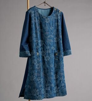 BELLUNA（ベルーナ）の「ジャカードデニム異素材切替チュニック（チュニック）」｜詳細画像