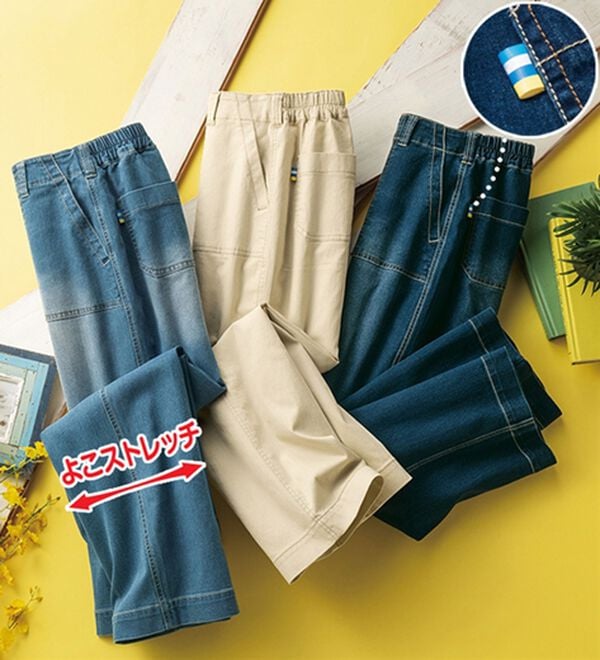 【美品✨ビブパンツ✨レディース L】ESTIVO ナイロン デニム パンツ deniime zengo｜tamaki niime 玉木新雌