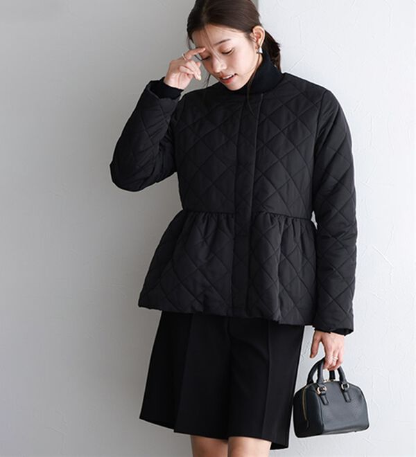 Pierrot（ピエロ）の「ノーカラーフレアキルティングブルゾン（ブルゾン）」｜詳細画像