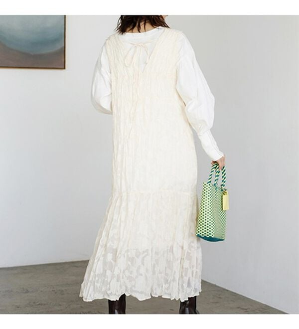 GeeRA（ジーラ）の「フラワージャカードノースリーブワンピース（その他ワンピース）」｜詳細画像